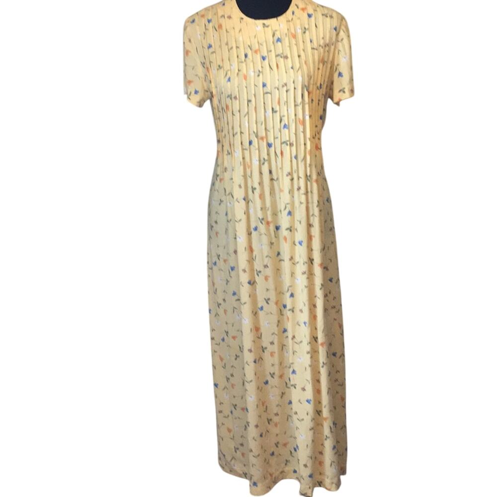 Vintage 90’s Yellow Tie Back Floral Dress